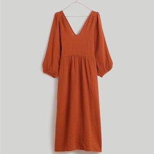NWOT Madewell Lightspun V-Neck Midi Dress